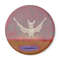 Titled:  Shaman - Unique albino bat magnets