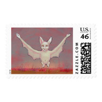 Titled:  Shaman - Unique albino bat postage