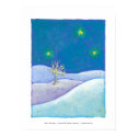 Titled: Silent Night - pretty peaceful snowy stars print