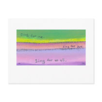 Titled:  Sing - share your gifts with the world postcards