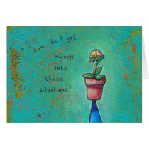 Titled: Situation - Flower pot got stuck fun ART cards
