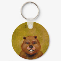 Titled:  Slightly Deranged Beaver keychains