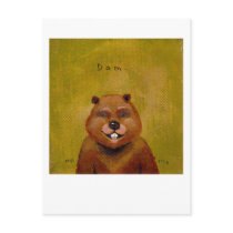 Titled:  Slightly Deranged Beaver postcards
