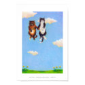 Titled:  Smitten - two cats in love floating sky posters