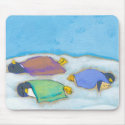 Titled: Snoozing - adorable napping penguin art mousepad