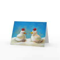 Titled: Snow Birds - fun chicken CUSTOMIZE IT cards