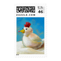 Titled:  Snow Birds - fun snow chicken art! stamps
