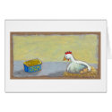 Titled: Spam and Eggs - fun breakfast art chicken card