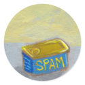Titled: Spam and Eggs - fun breakfast art chicken sticker