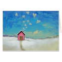 Titled:  Staying Warm - Adorable cabin of love cards