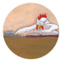Titled: Tax Day - Accountant chicken fun art sticker