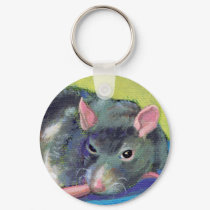 Titled:  The Guardian - Beautiful smart pet rat keychains
