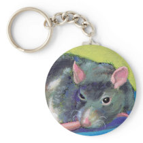 Titled:  The Guardian - Beautiful smart pet rat keychains