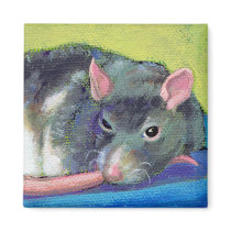 Titled:  The Guardian - Beautiful smart pet rat magnets