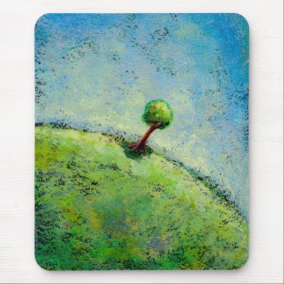 Titled:  This Very Moment - beautiful lone tree Mouse Pads by SimpleTerms