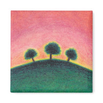 Titled:  Three Sisters Singing - lovely landscape magnets