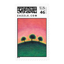 Titled:  Three Sisters Singing - lovely landscape postage