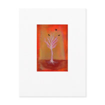 Titled:  Tiny Art #534 (Bare Tree with Crows) Post Cards
