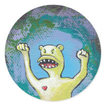 Titled:  Tiny Art #548 (Angry Monster with Heart) stickers