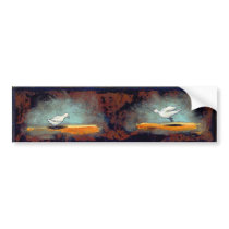 Titled:  Two Birds - unique emotional bird art bumper stickers