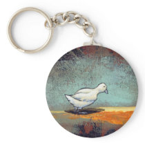 Titled:  Two Birds - unique emotional bird art keychains