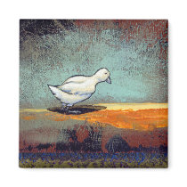 Titled:  Two Birds - unique emotional bird art magnets