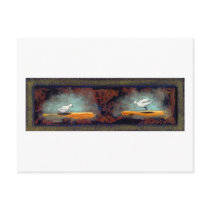 Titled:  Two Birds - unique emotional bird art postcards