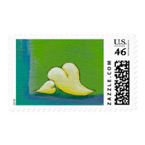 Titled: Two - Vibrant heart painting postage by SimpleTerms Titled: Two - Vibrant heart painting postage