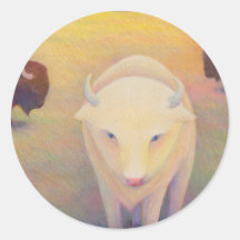 Titled:  Uncommon - sacred white buffalo Round Sticker