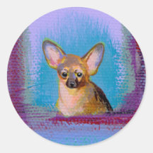Titled:  Very Very Small - Tan chihuahua dog Stickers