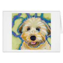 Titled: Wheatens Go Beyond Cute - fun dog art cards by SimpleTerms Titled: Wheatens Go Beyond Cute - fun dog art cards
