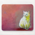 Titled:  Whitey - Pretty white cat mousepads