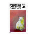 Titled:  Whitey - Pretty white cat postage