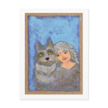 Titled: Wolf Woman - fun modern folk art painting Postcards