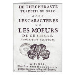 Titlepage 'Les Caracteres de Theophraste cards