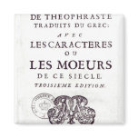 Titlepage 'Les Caracteres de Theophraste Fridge Magnet