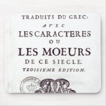 Titlepage 'Les Caracteres de Theophraste Mouse Pad