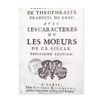 Titlepage 'Les Caracteres de Theophraste Post Card