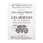Titlepage 'Les Caracteres de Theophraste Post Card