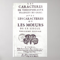 Titlepage 'Les Caracteres de Theophraste Posters