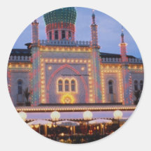Tivoli Gardens in Copenhagen, Denmark Round Stickers