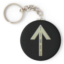 Tiwaz Rune gold Key Chain