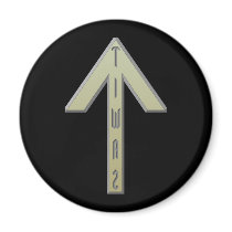 Tiwaz Rune gold Magnet
