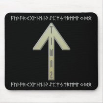 Tiwaz Rune gold Mouse Pads