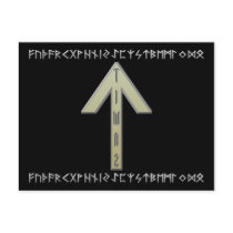 Tiwaz Rune gold Post Cards
