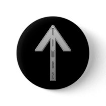 Tiwaz Rune grey Pinback Button
