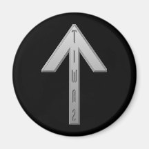 Tiwaz Rune grey Fridge Magnet
