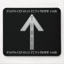 Tiwaz Rune grey Mouse Pad