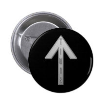 Tiwaz Rune grey Pinback Button