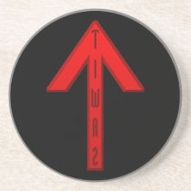Tiwaz Rune red coasters